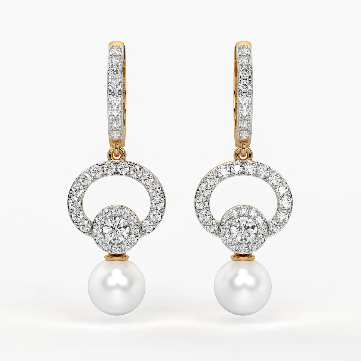 Halo Pearl Drop Earrings