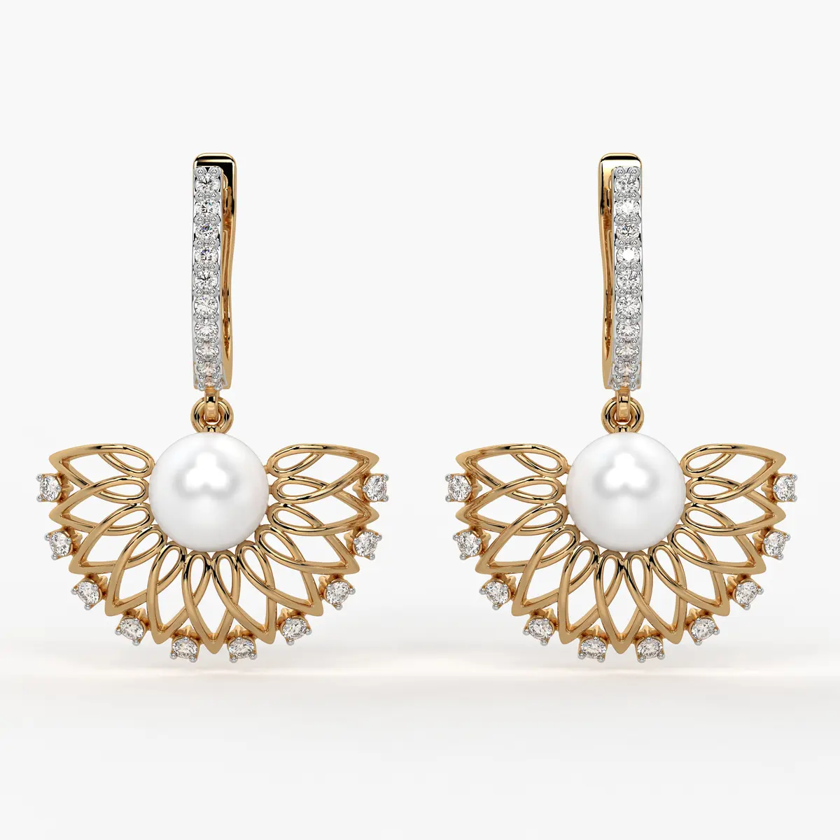 Floral Fan Drop Earrings