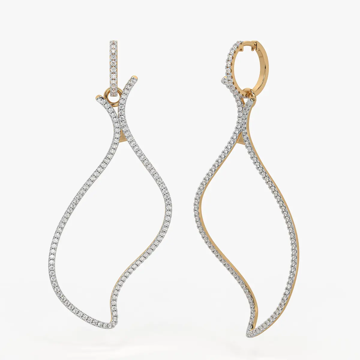 Twist Drop Hoop Earrings