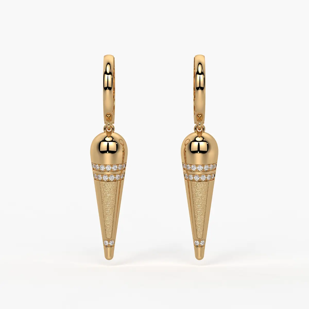 Tapered Cone Drop Earrings
