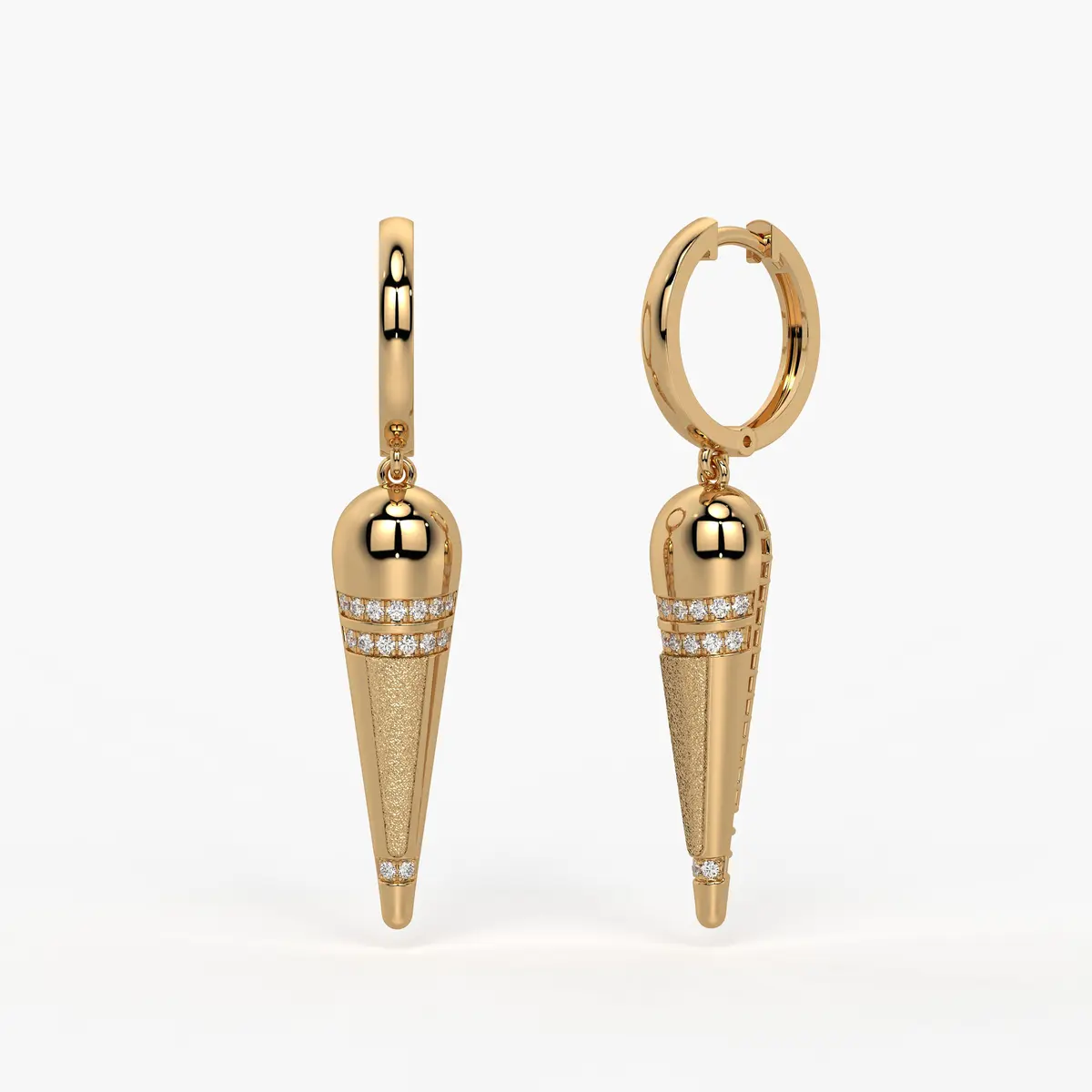 Tapered Cone Drop Earrings