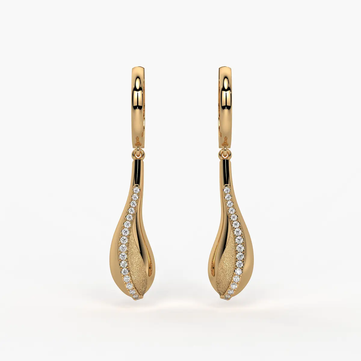 Curved Teardrop Drop Earrings