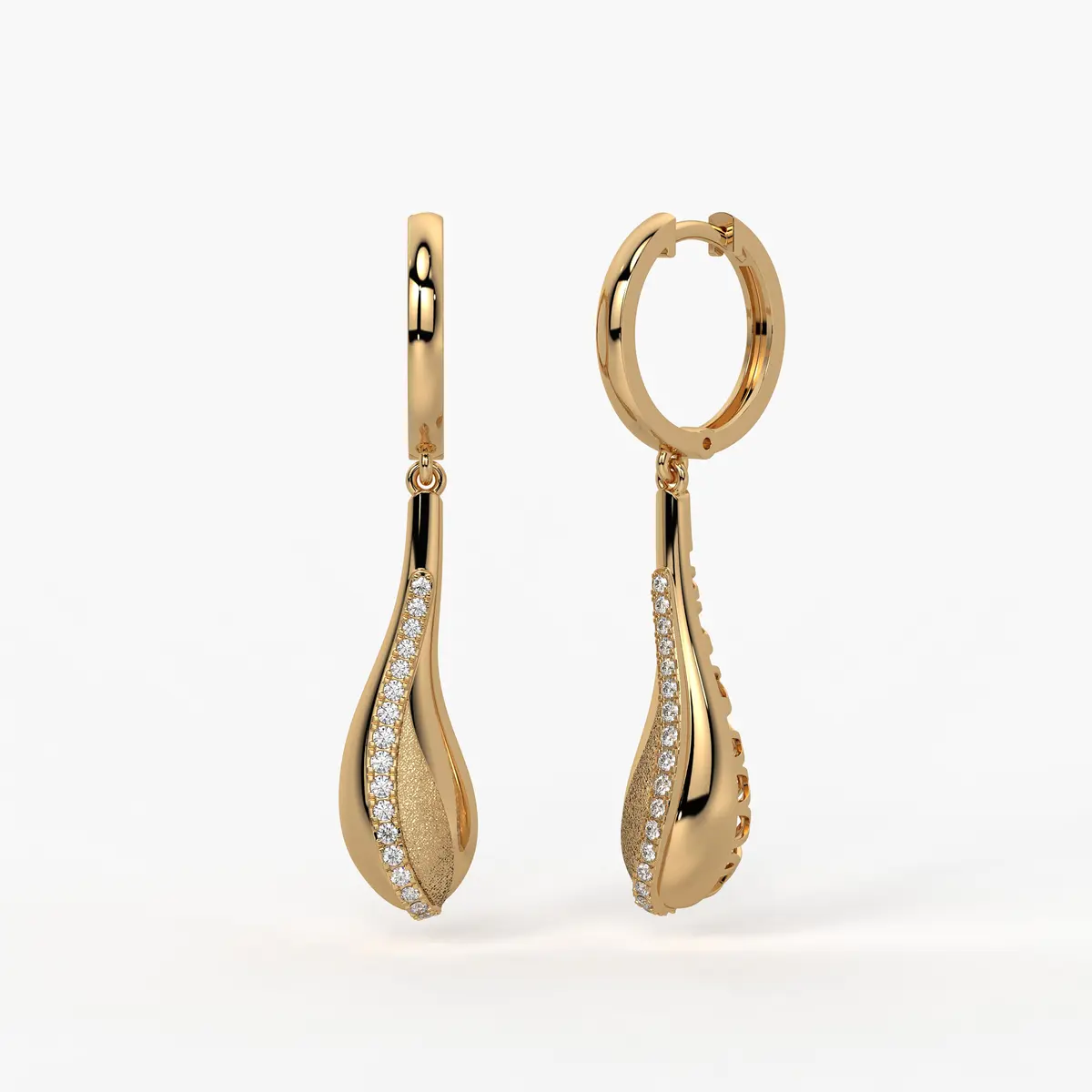 Curved Teardrop Drop Earrings