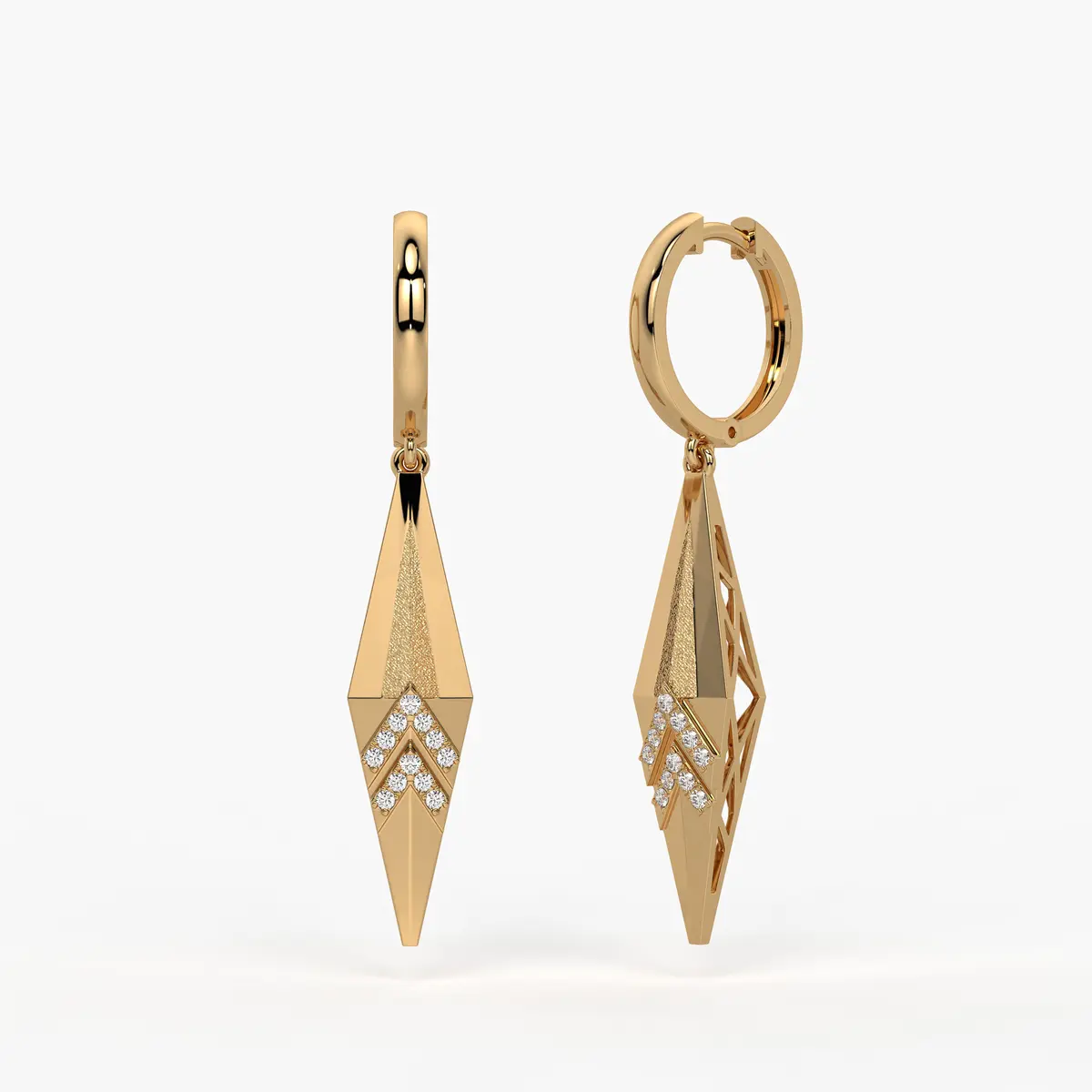 Geometric Arrow Drop Earrings