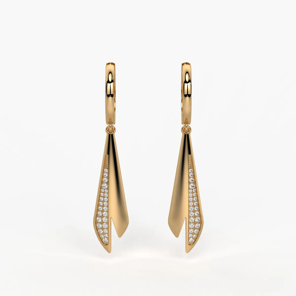Split Blade Drop Earrings