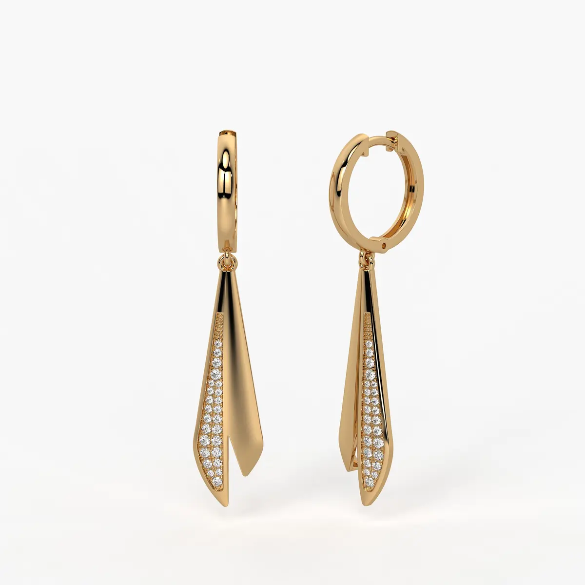 Split Blade Drop Earrings