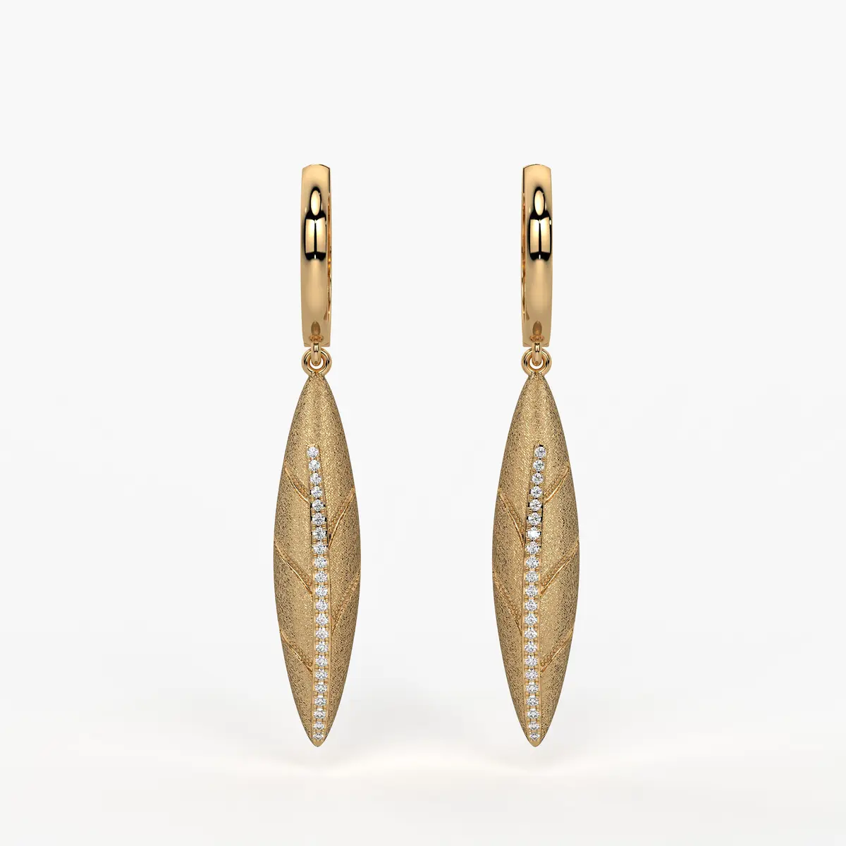 Feather Line Drop Earrings