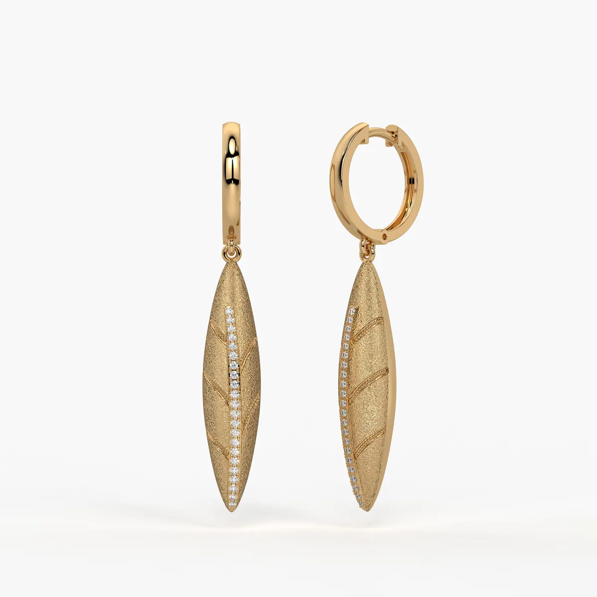 Feather Line Drop Earrings