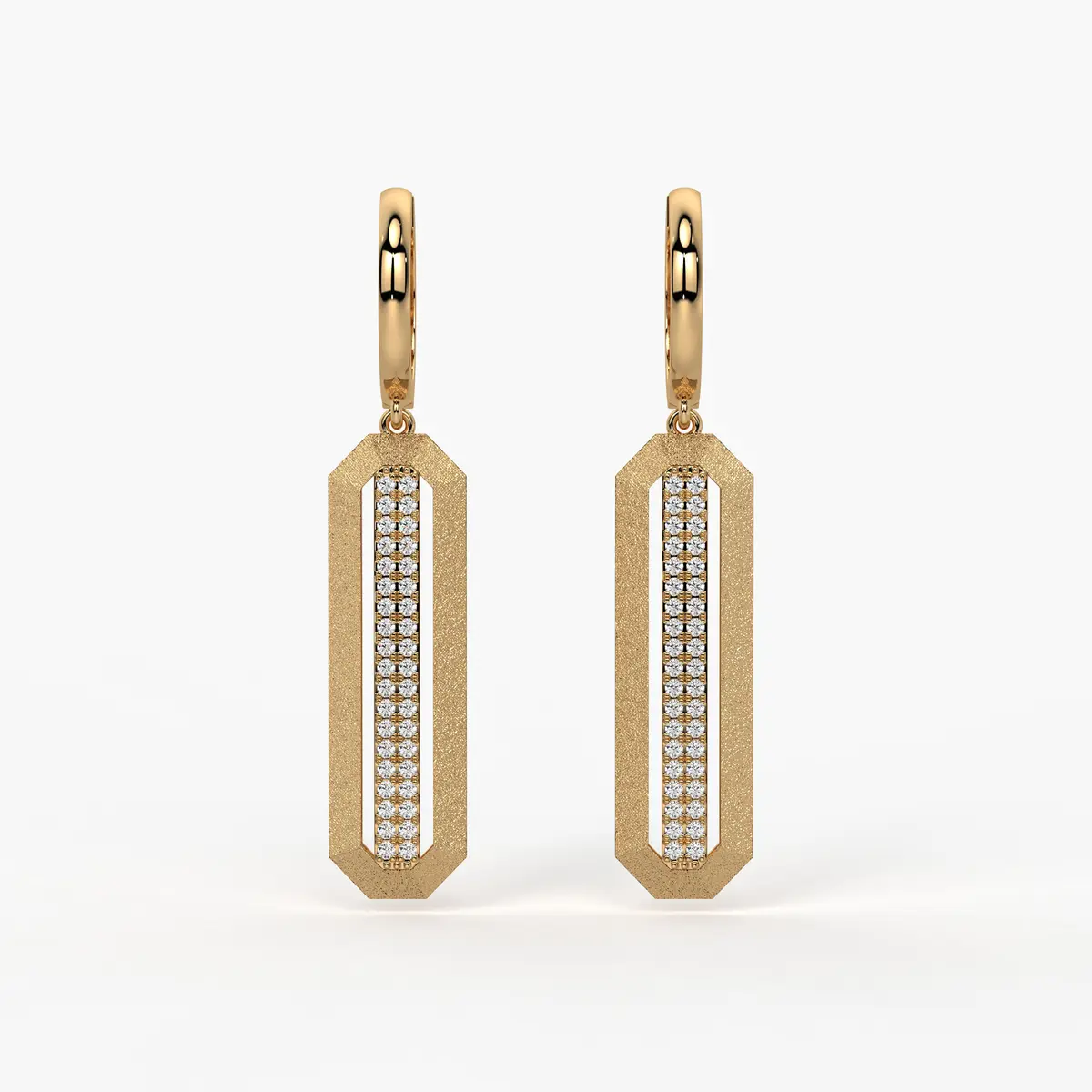 Octagon Bar Drop Earrings