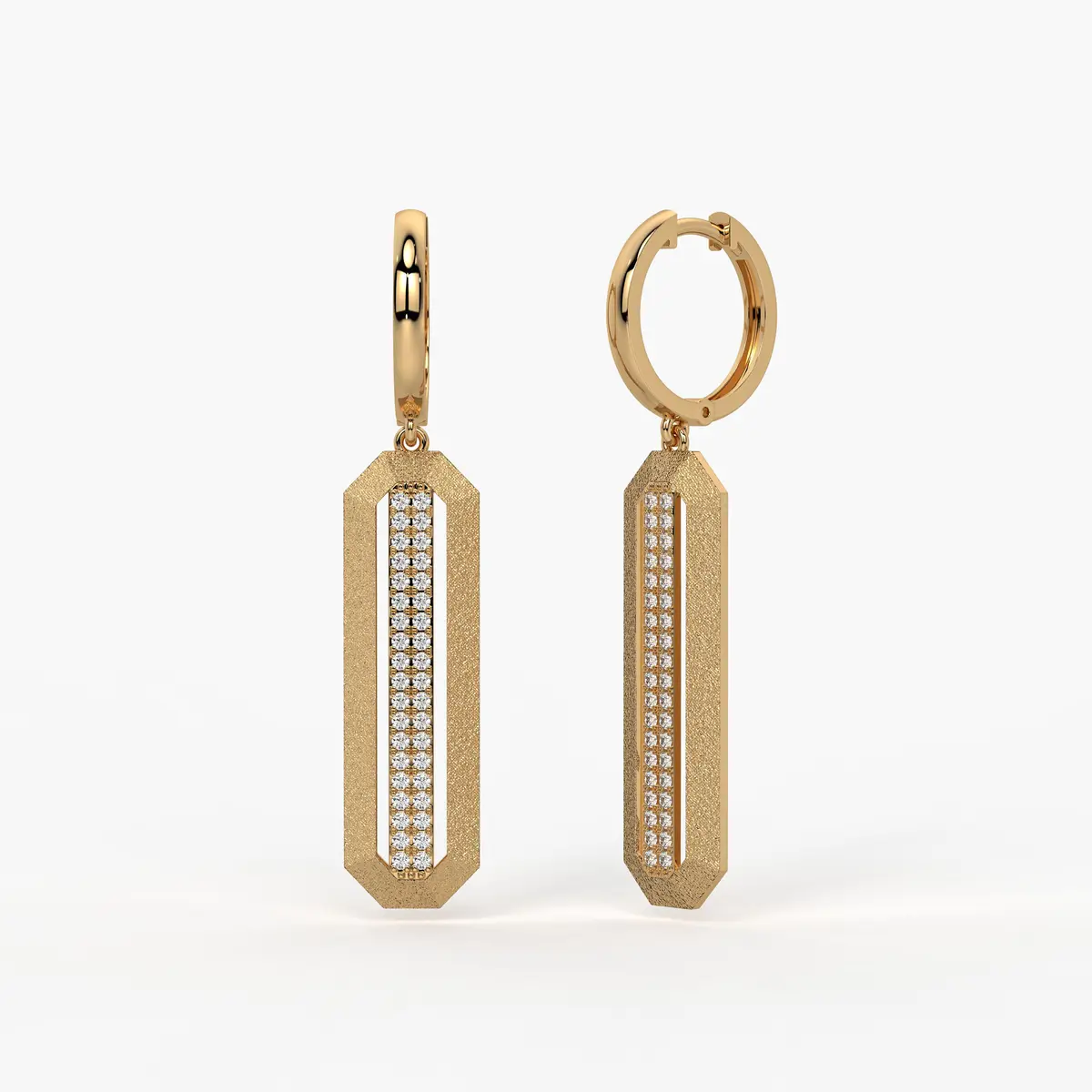 Octagon Bar Drop Earrings