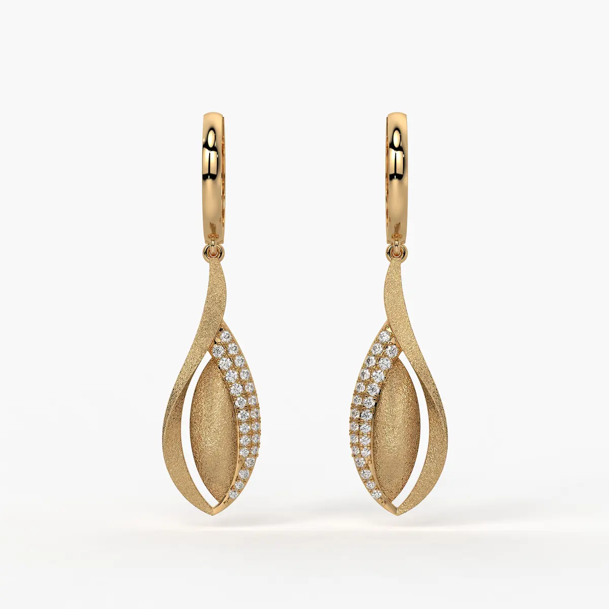 Swirl Leaf Drop Earrings