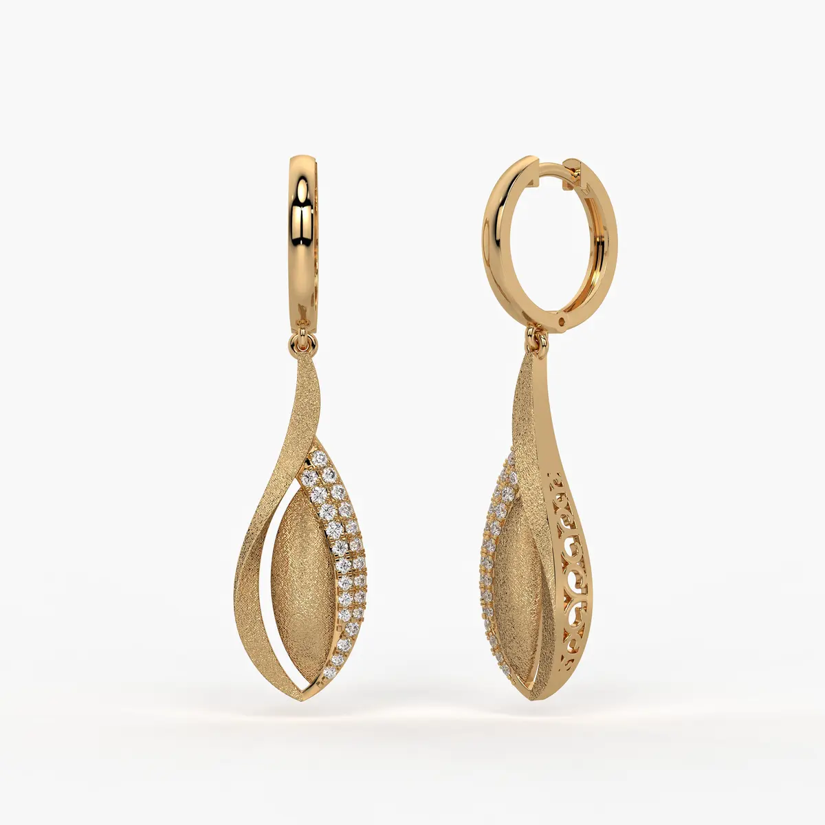 Swirl Leaf Drop Earrings