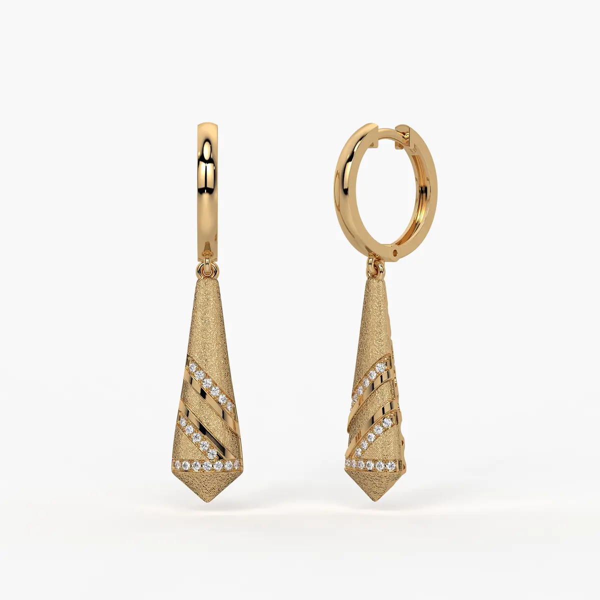 Spiral Cone Drop Earrings