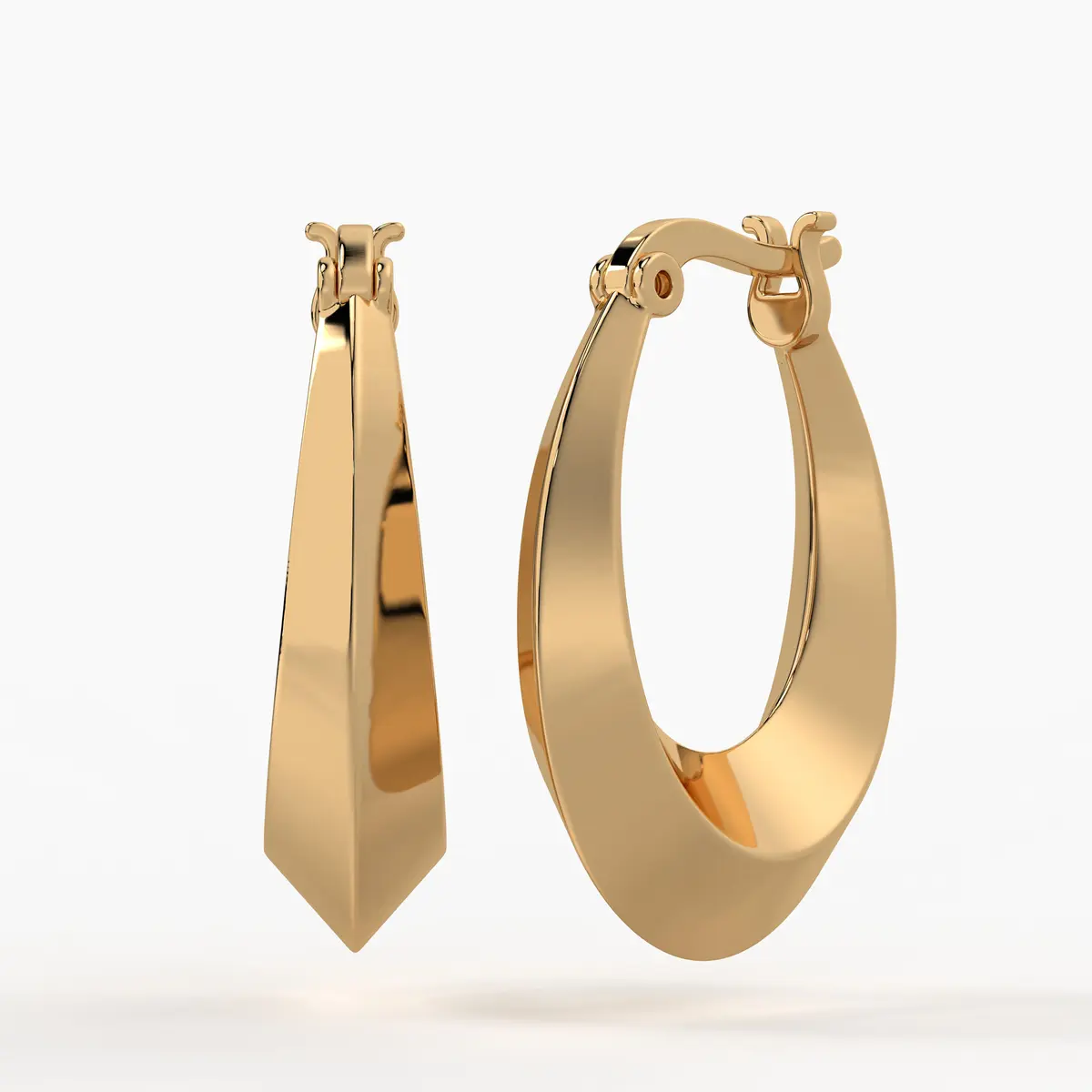 Tapered Oval Hoop Earrings