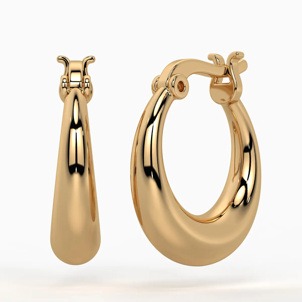 Rounded Crescent Hoop Earrings