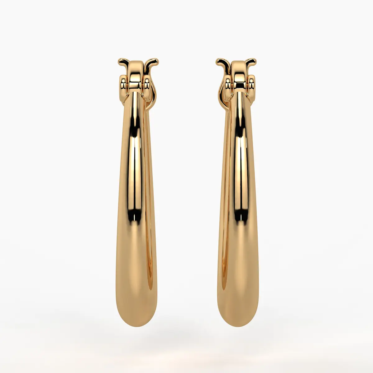 Elongated Oval Hoop Earrings