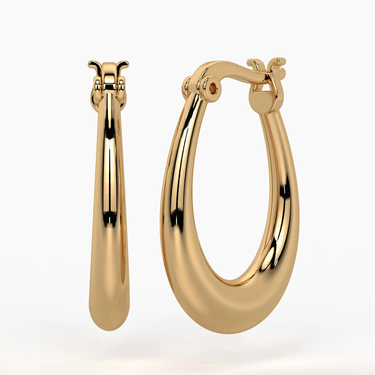 Elongated Oval Hoop Earrings