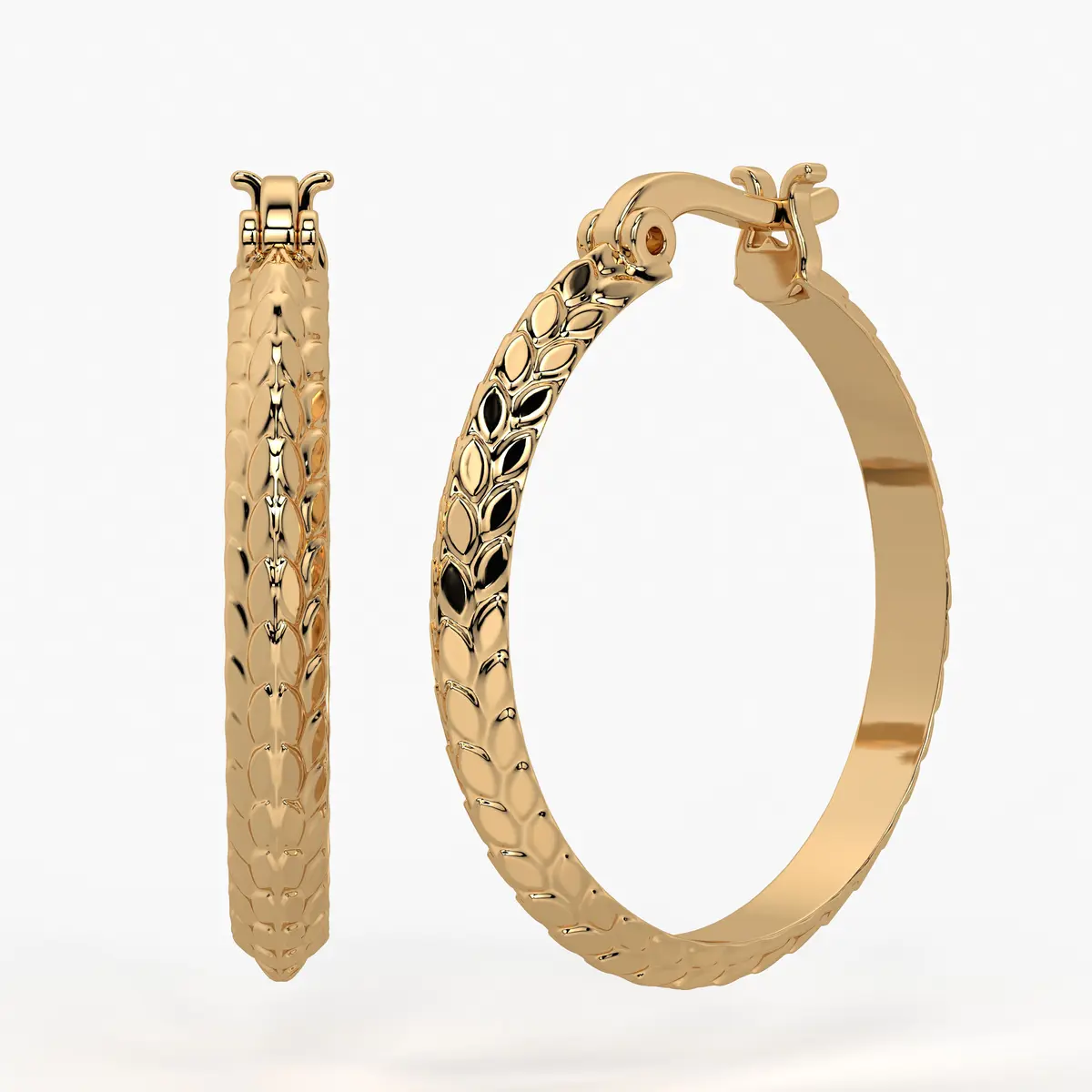 Scale Texture Hoop Earrings