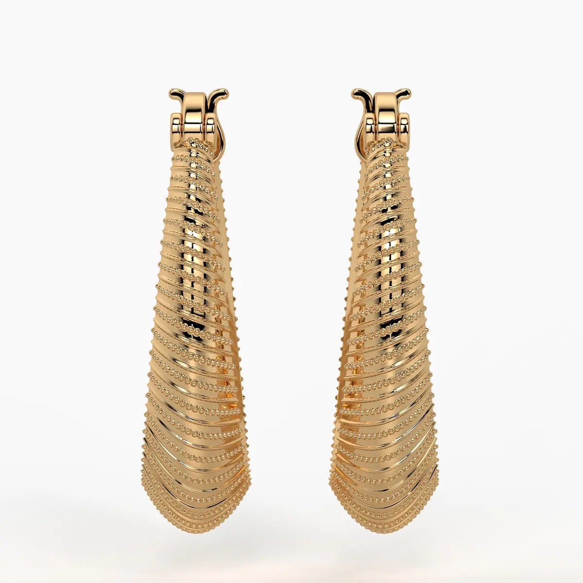 Spiral Ridge Hoop Earrings