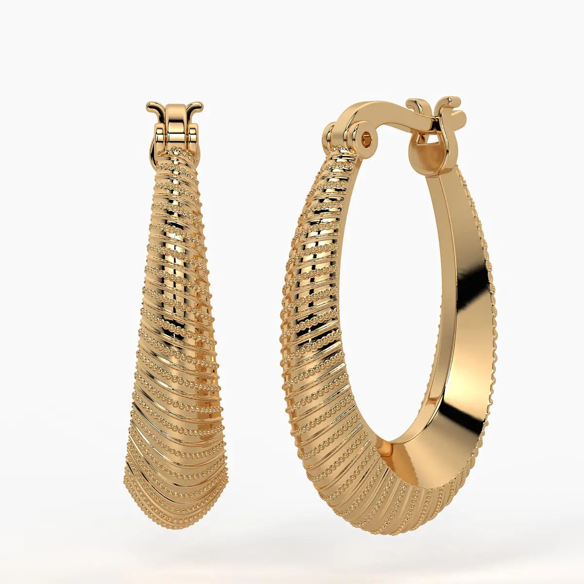 Spiral Ridge Hoop Earrings