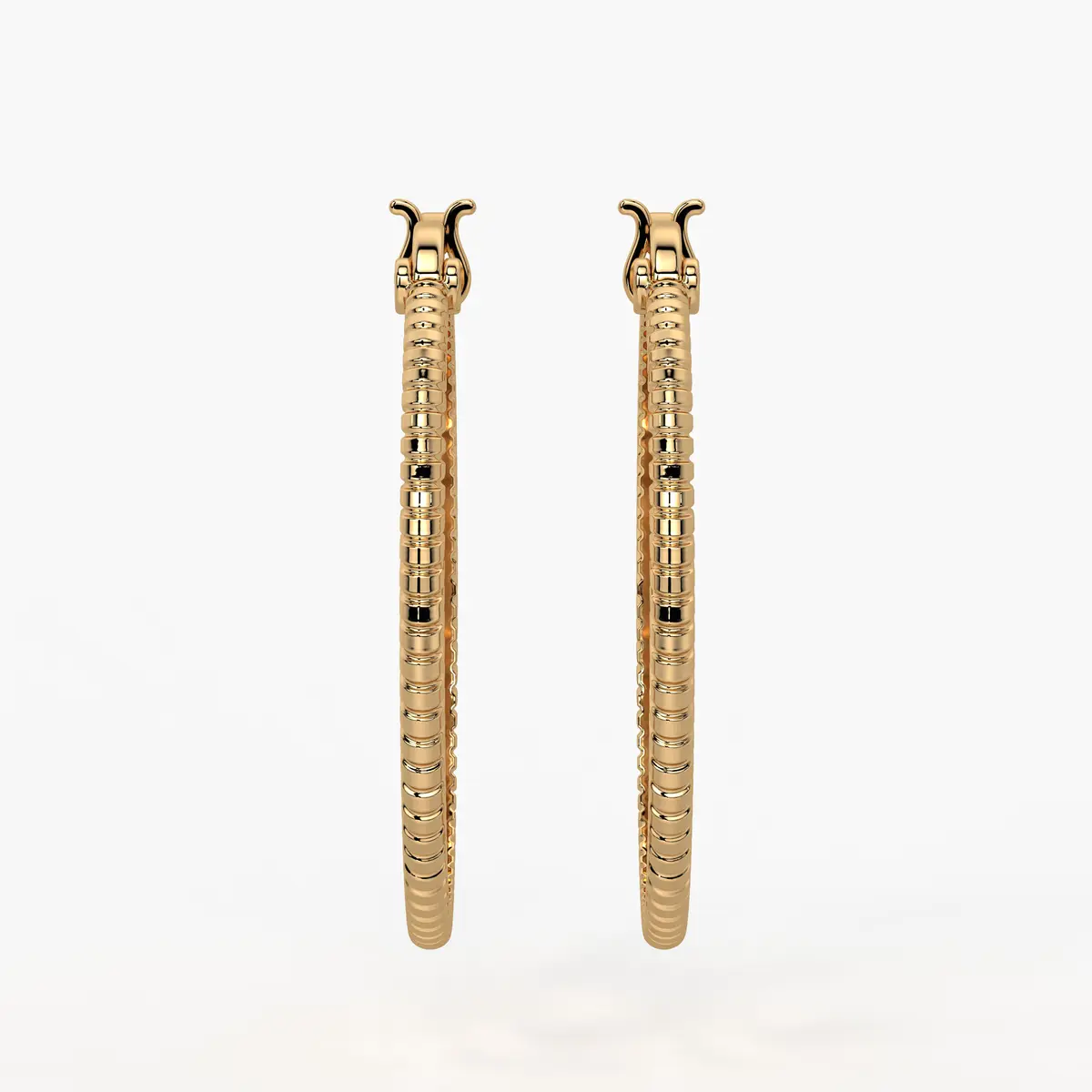 Ribbed Circle Hoop Earrings