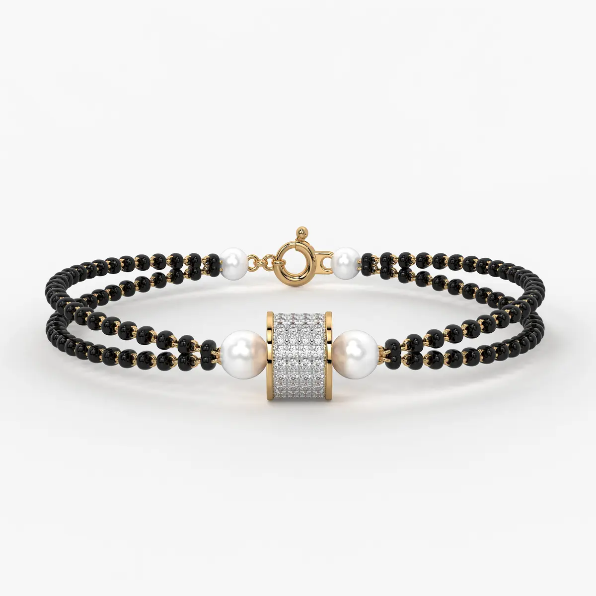 Diamond Cylindrical Mangalsutra Bracelet