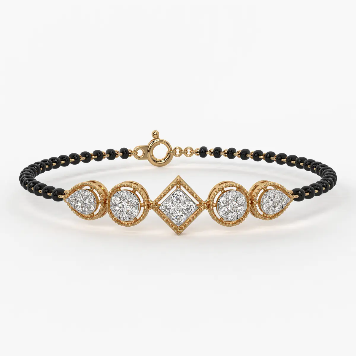 Teardrop and Square Mangalsutra Bracelet