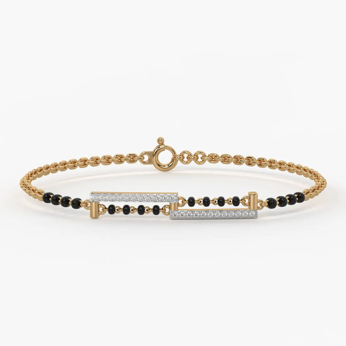 Sleek Linear Diamond Mangalsutra Bracelet
