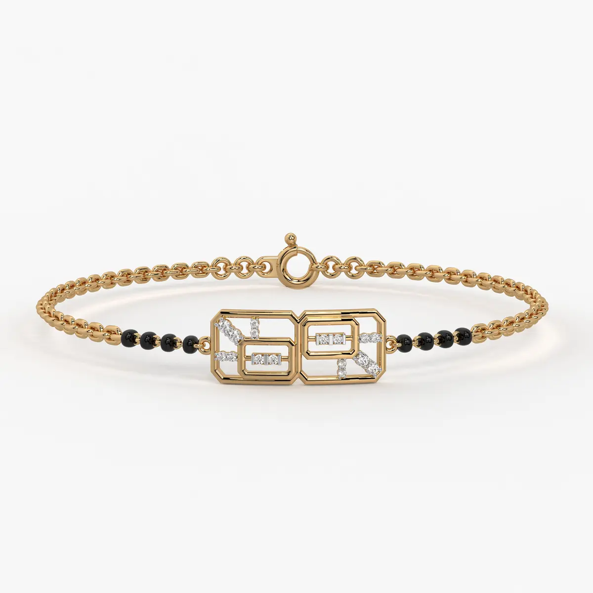 Honeycomb Diamond Mangalsutra Bracelet