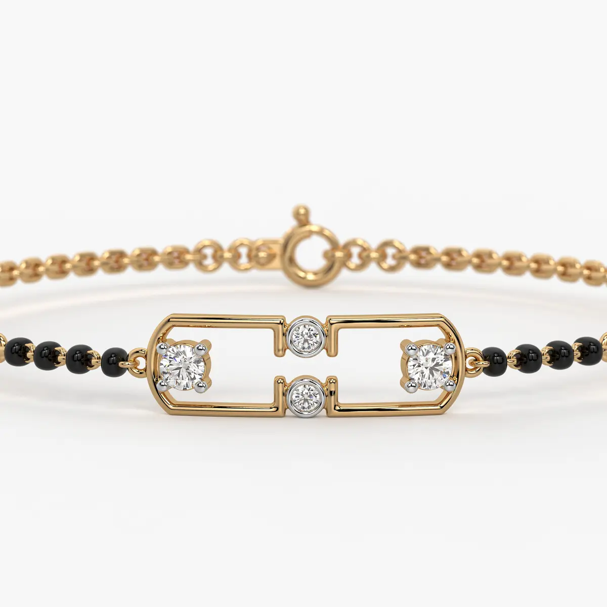 Serene Square Diamond Mangalsutra Bracelet