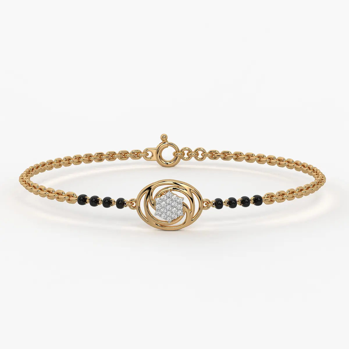 Whirlwind Floral Diamond Mangalsutra Bracelet