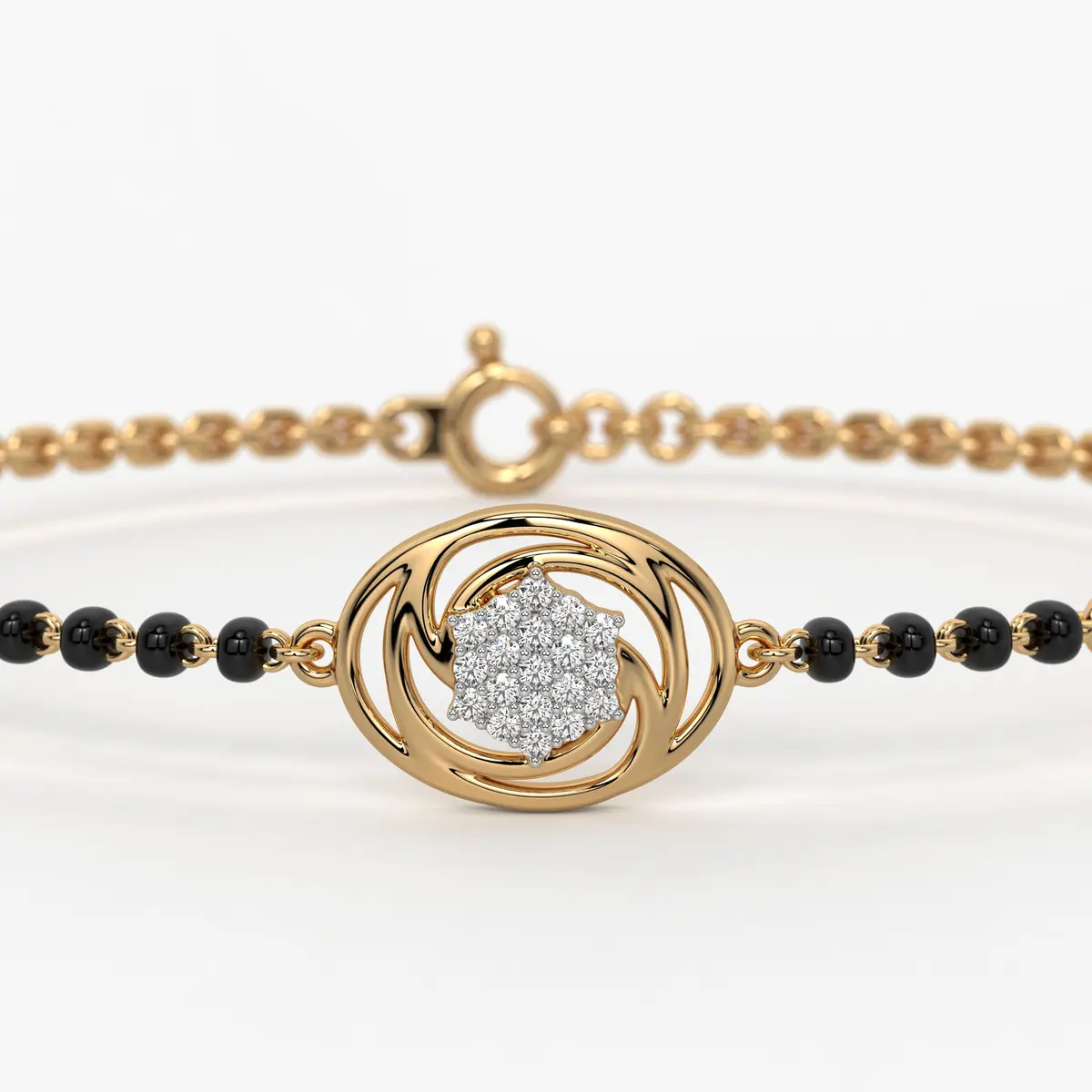 Whirlwind Floral Diamond Mangalsutra Bracelet