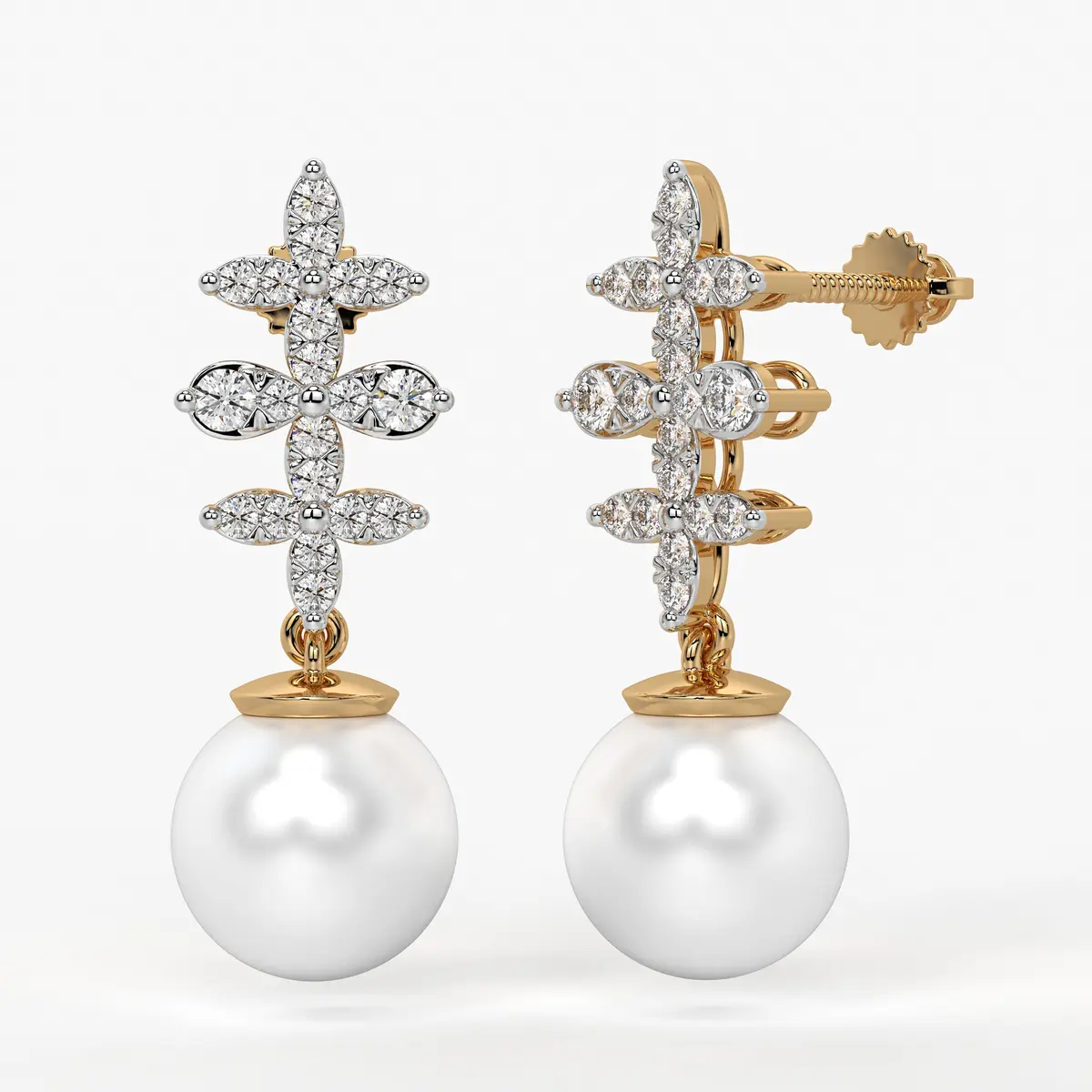 Floral Cross Drop Earrings