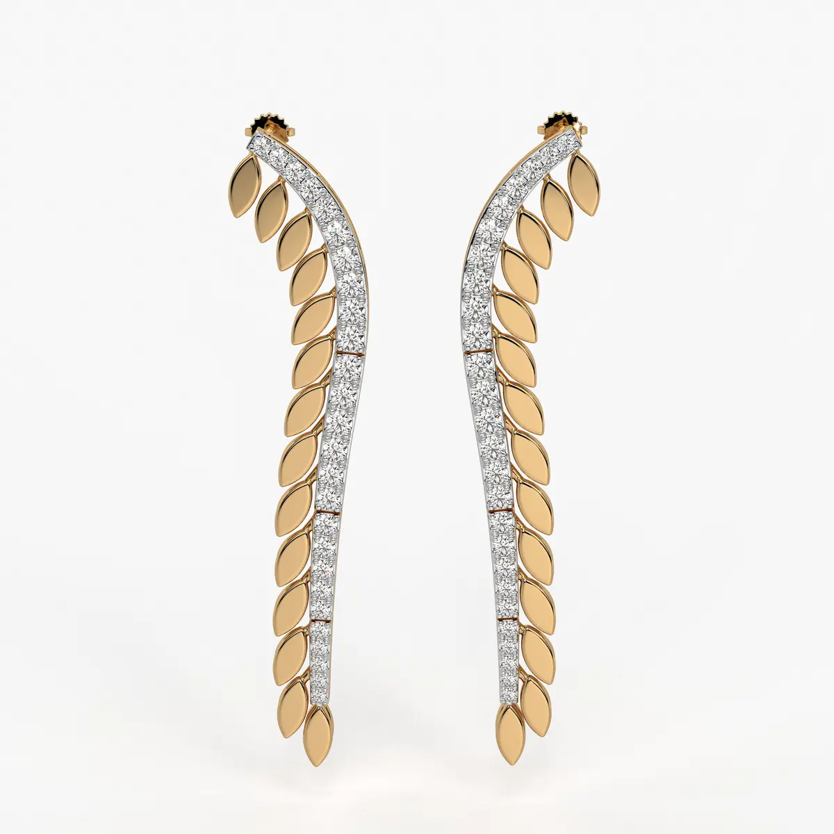 Feather Curve Drop Earrings
