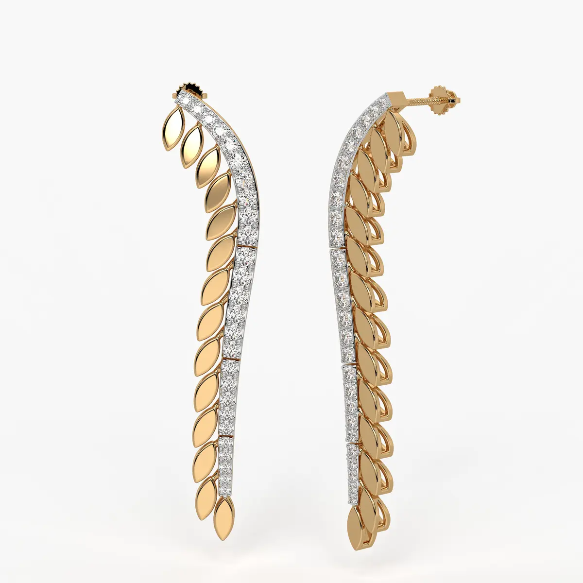 Feather Curve Drop Earrings