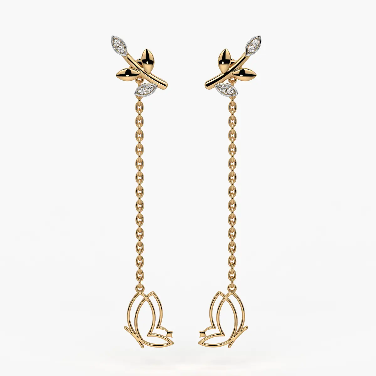 Fluttering Vine Drop Earrings