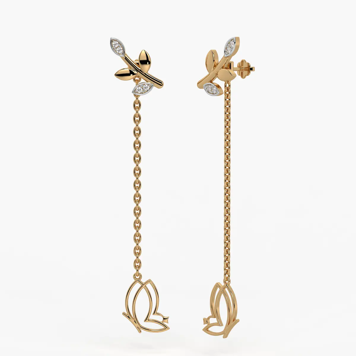 Fluttering Vine Drop Earrings