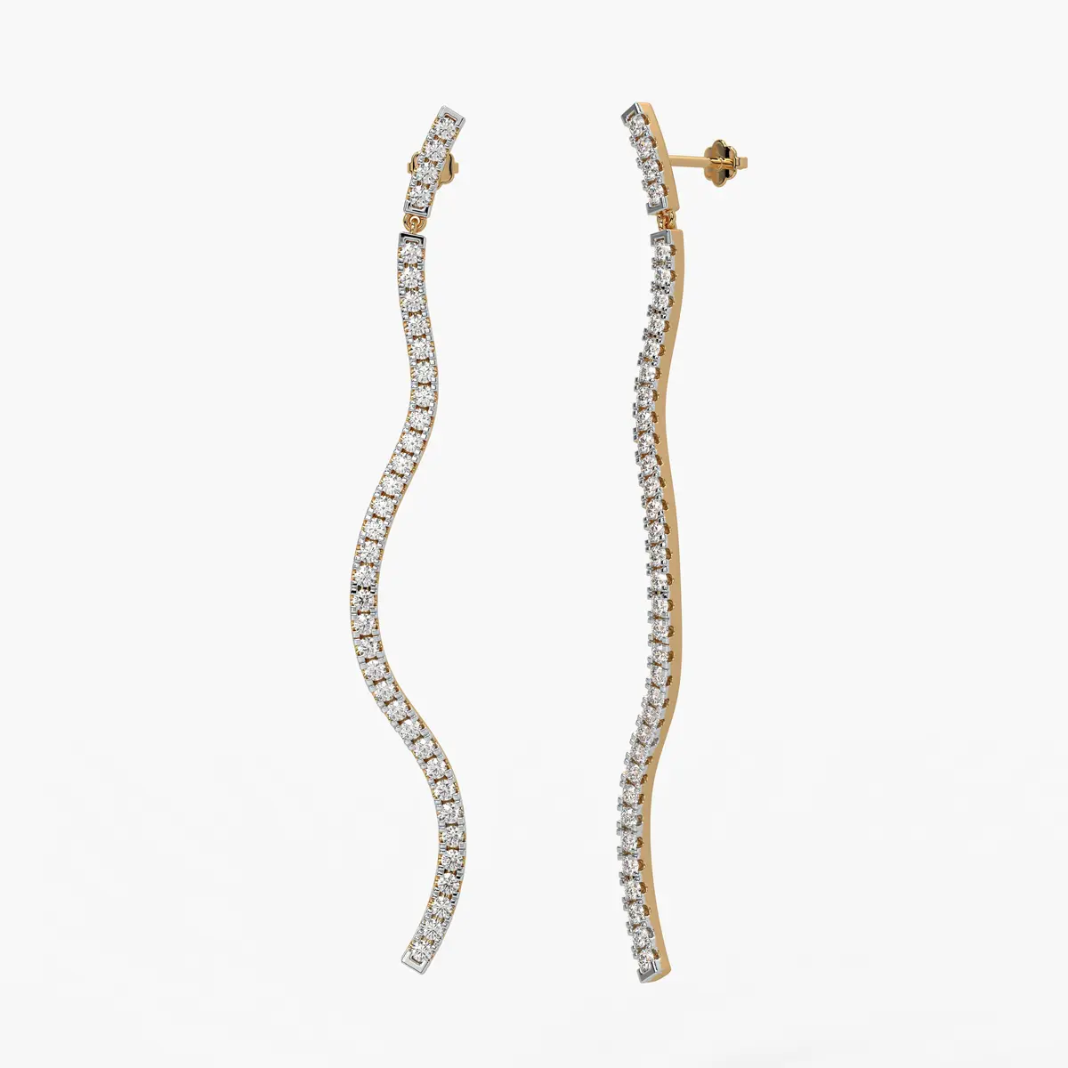 S-Curve Linear Drop Earrings