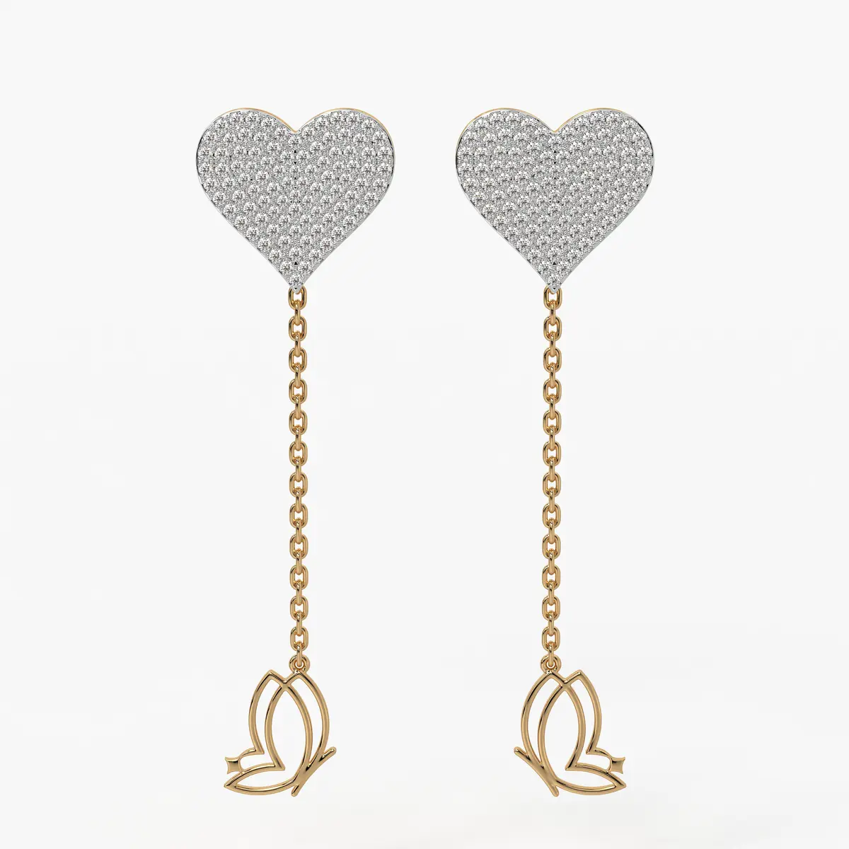 Heart Blossom Dangle Earrings
