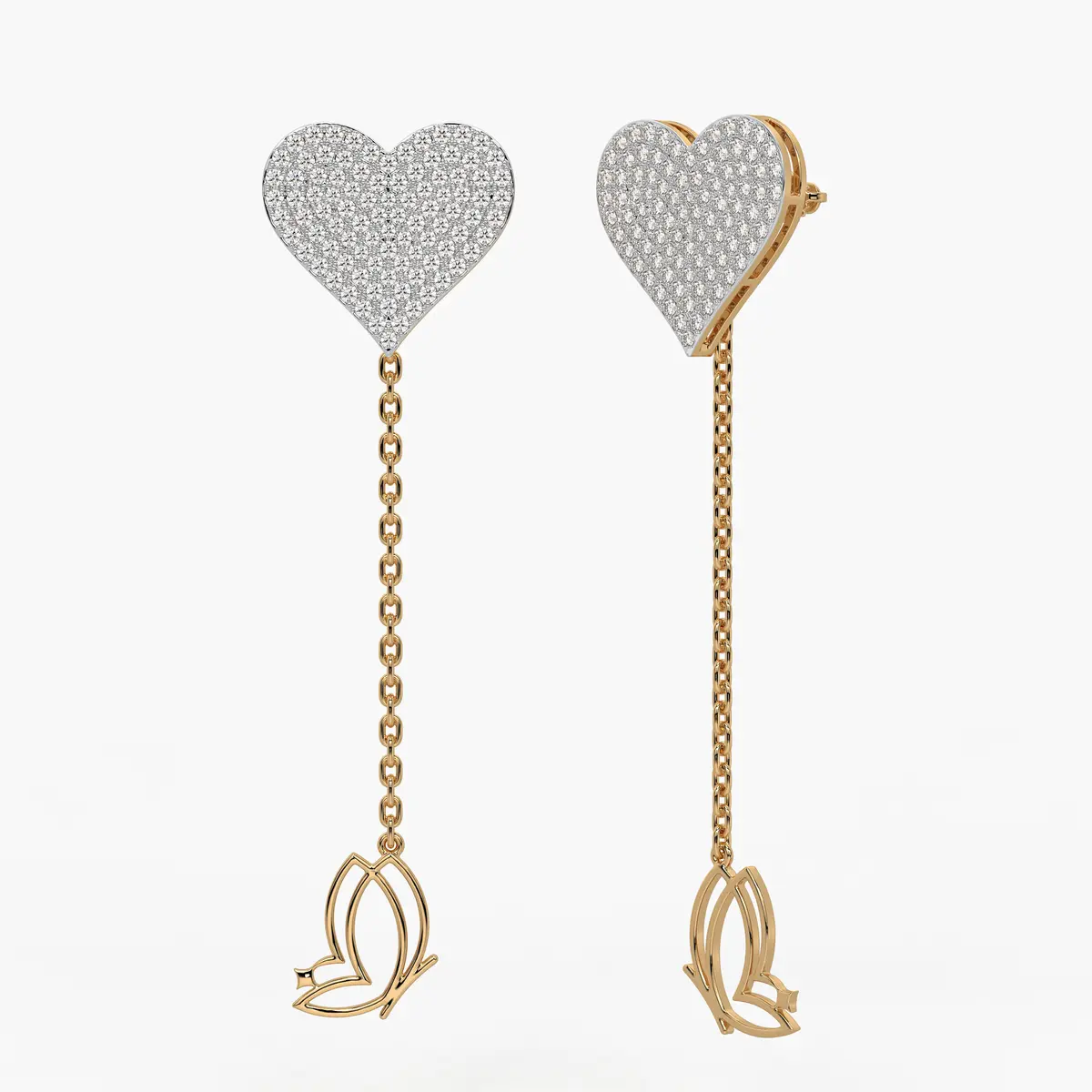 Heart Blossom Dangle Earrings