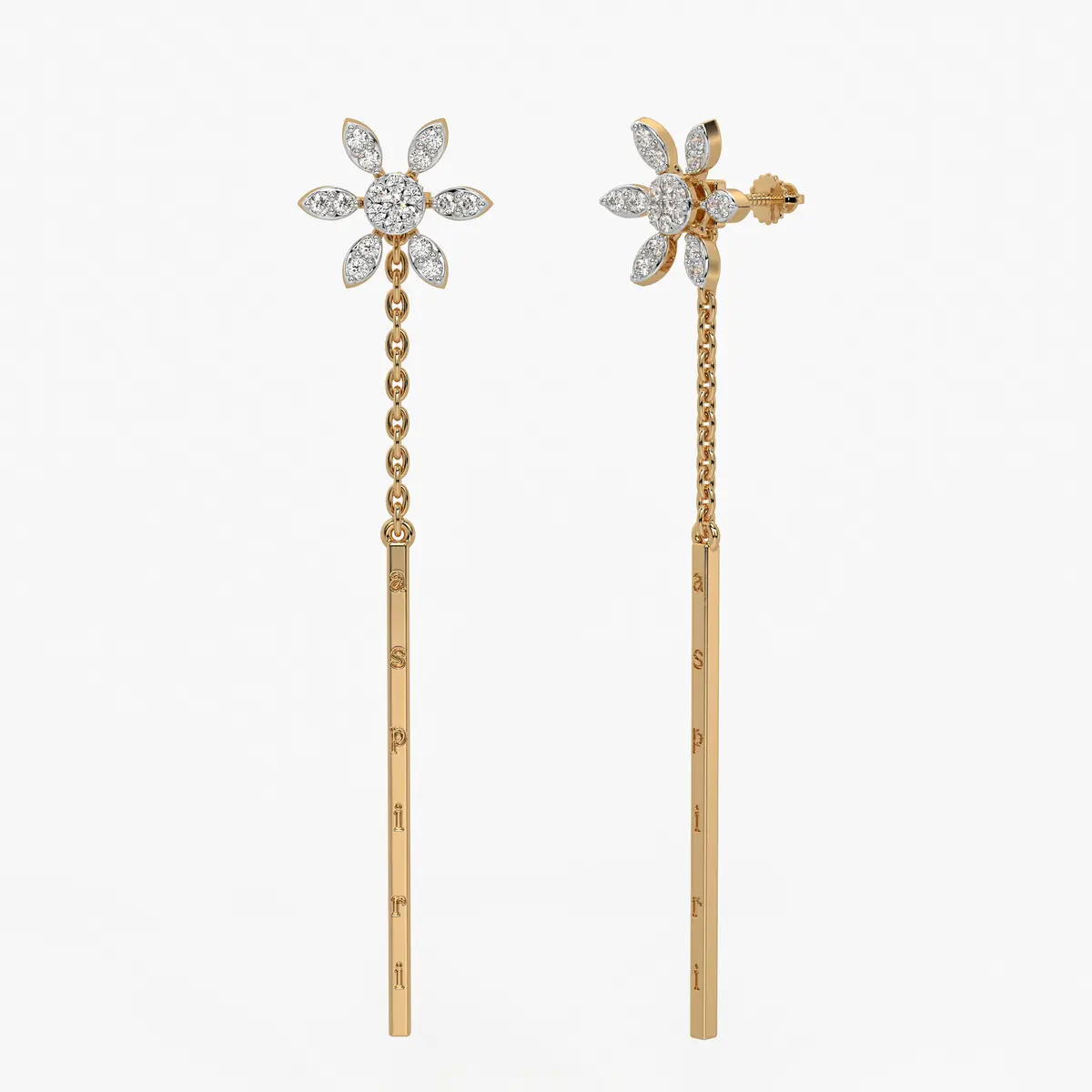 Daisy Chain Bar Drop Earrings
