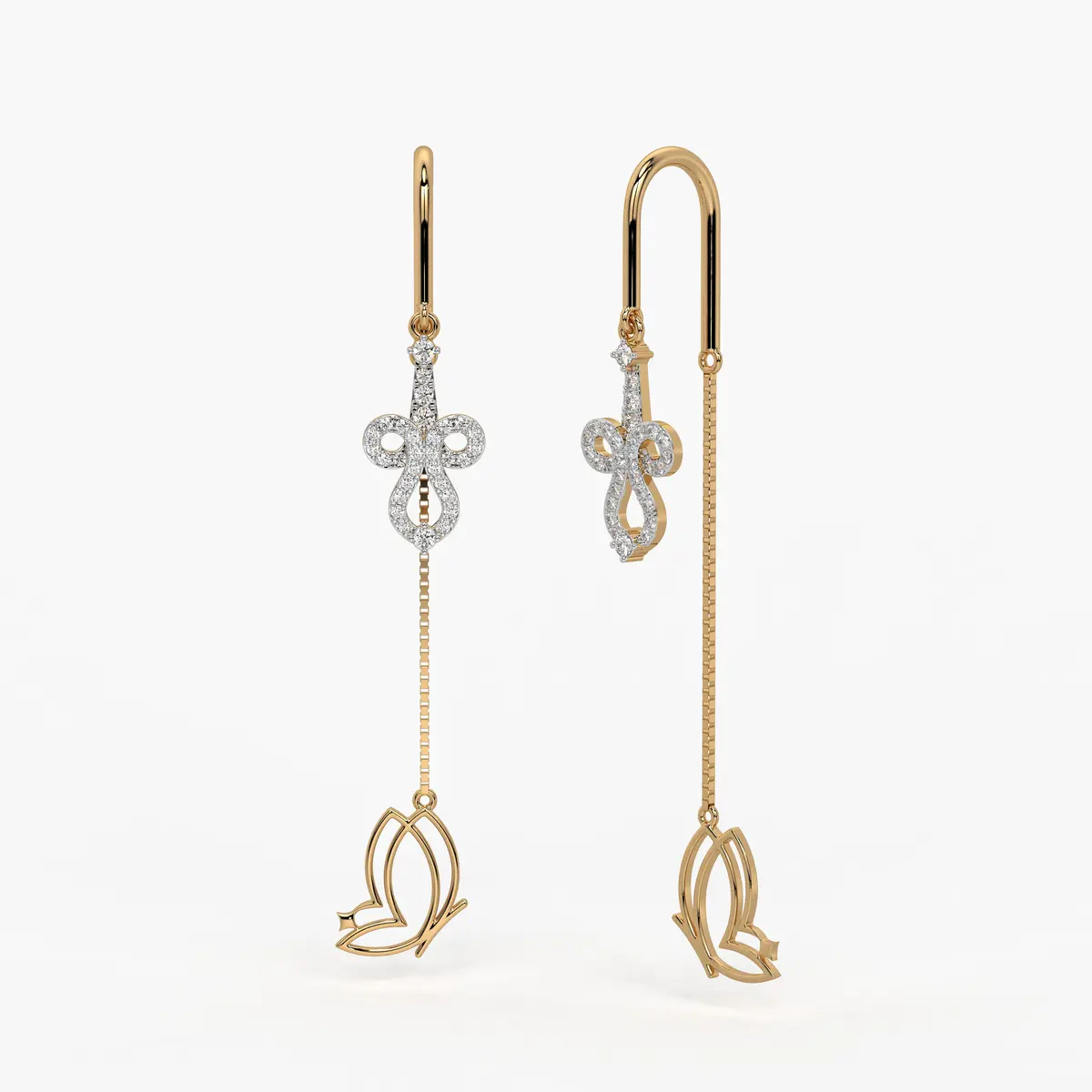 Infinity Loop Butterfly Threader Earrings