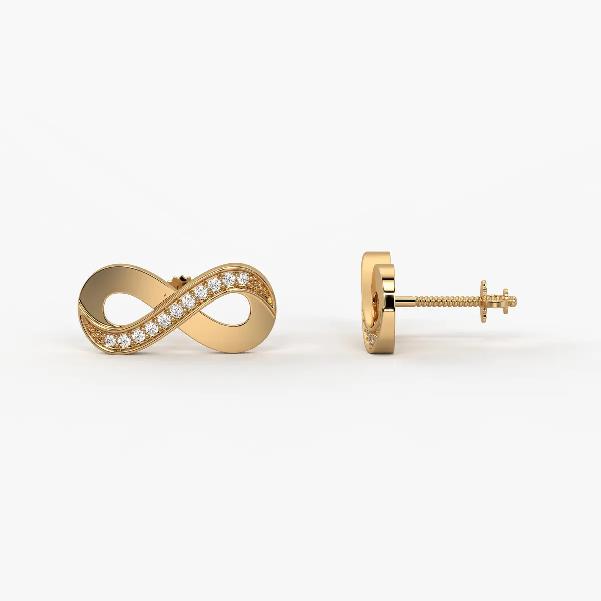 Infinity Curve Stud Earrings