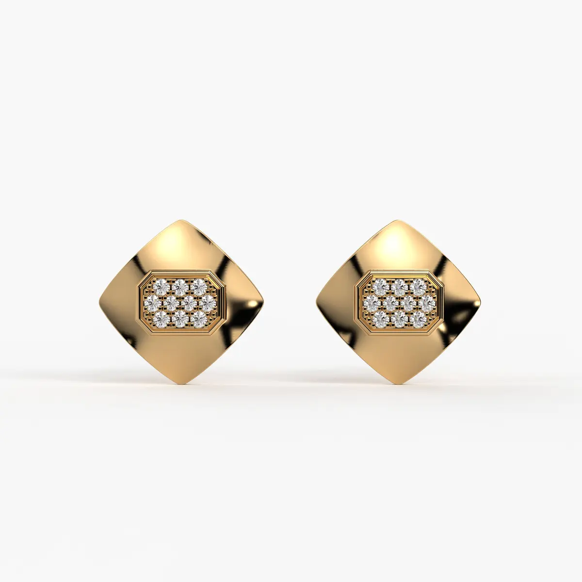 Square Cluster Stud Earrings