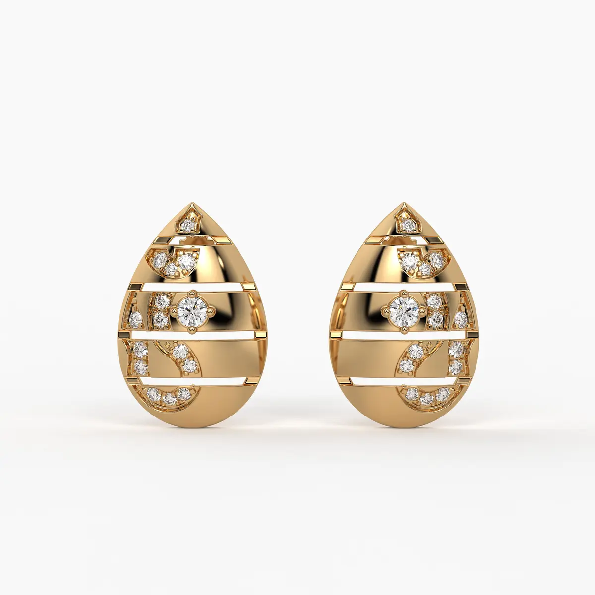 Teardrop Artistry Studs Earrings