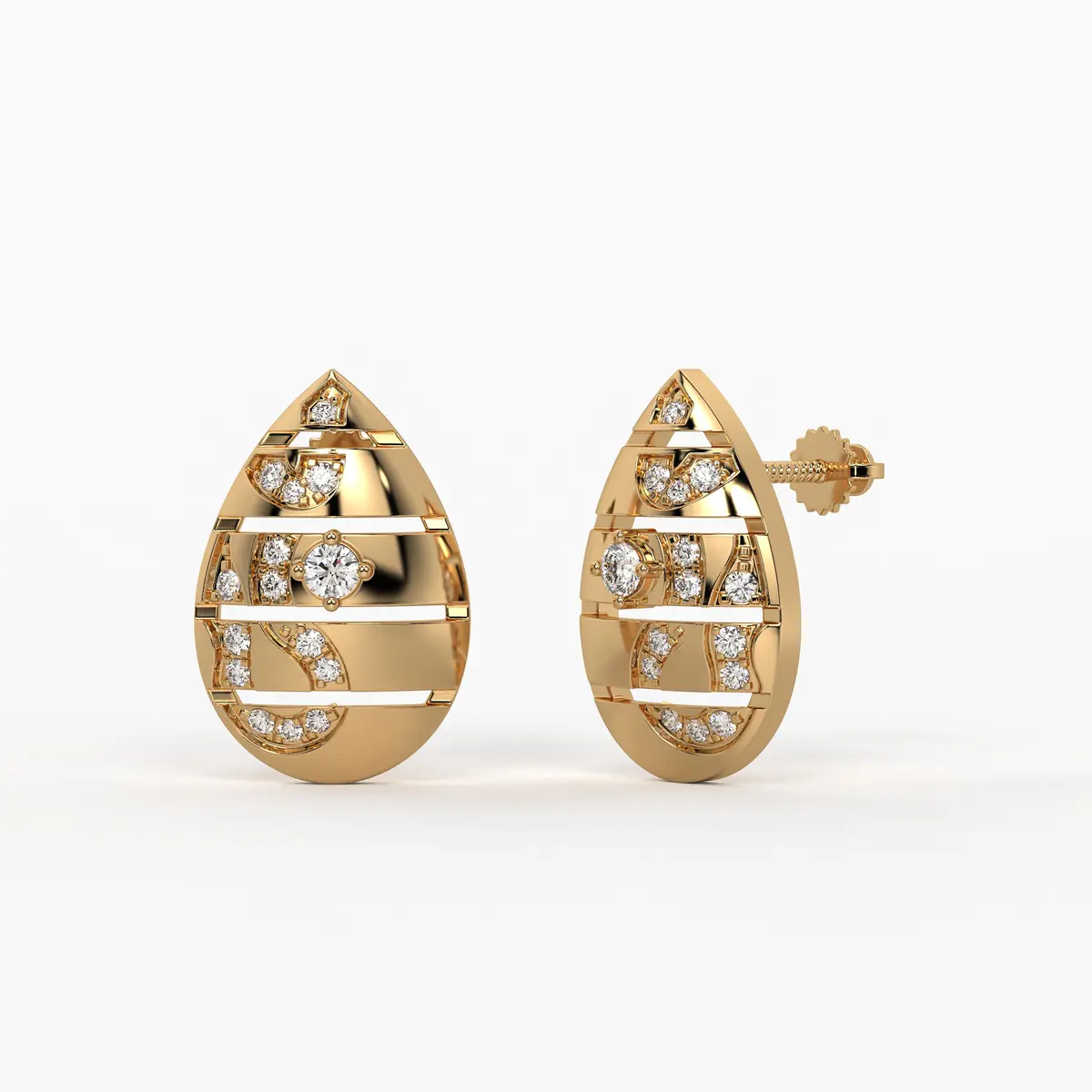 Teardrop Artistry Studs Earrings