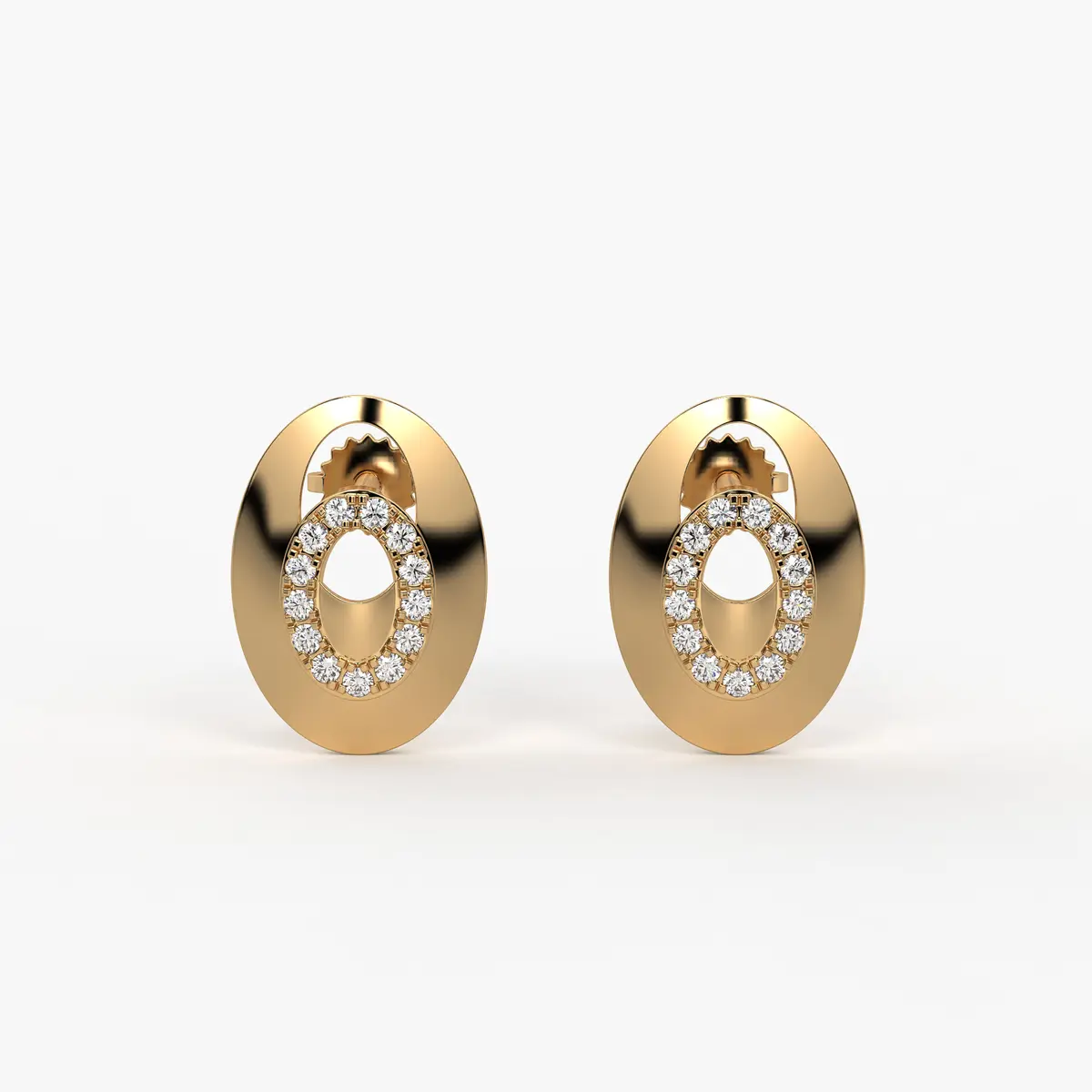 Oval Halo Stud Earrings