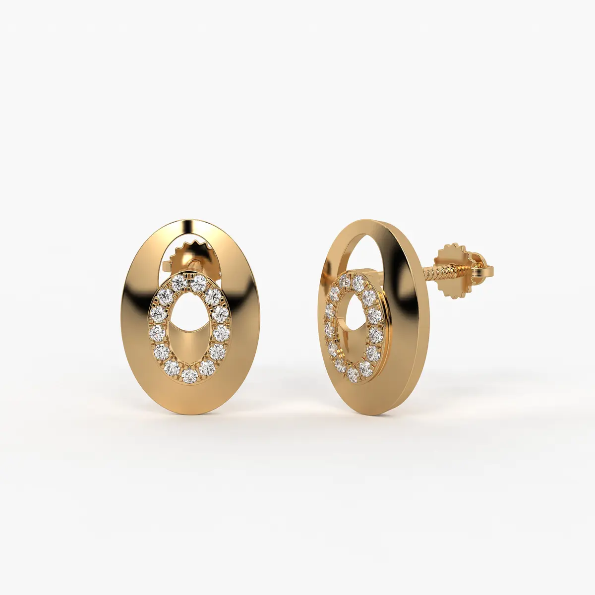 Oval Halo Stud Earrings