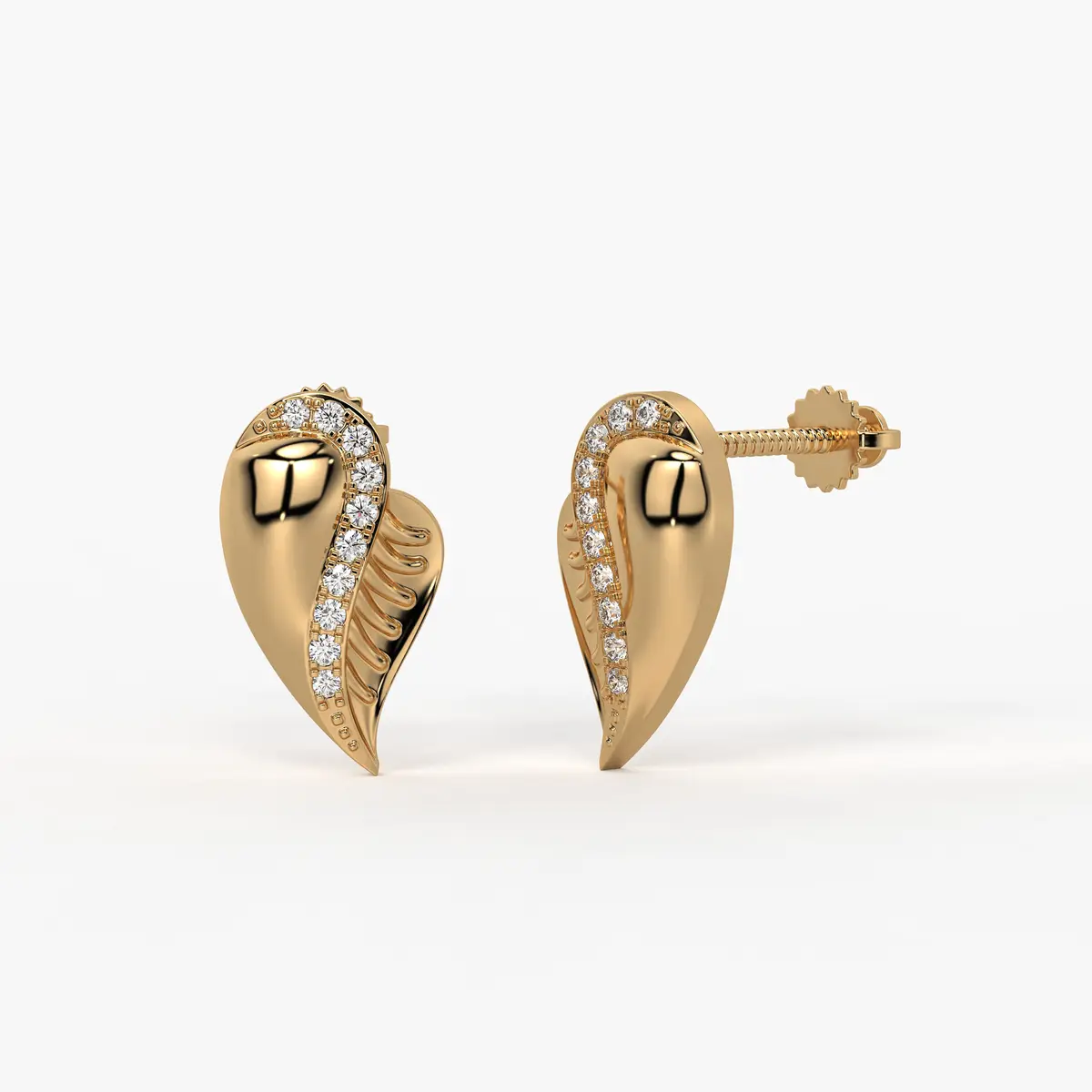 Feather Curve Stud Earrings