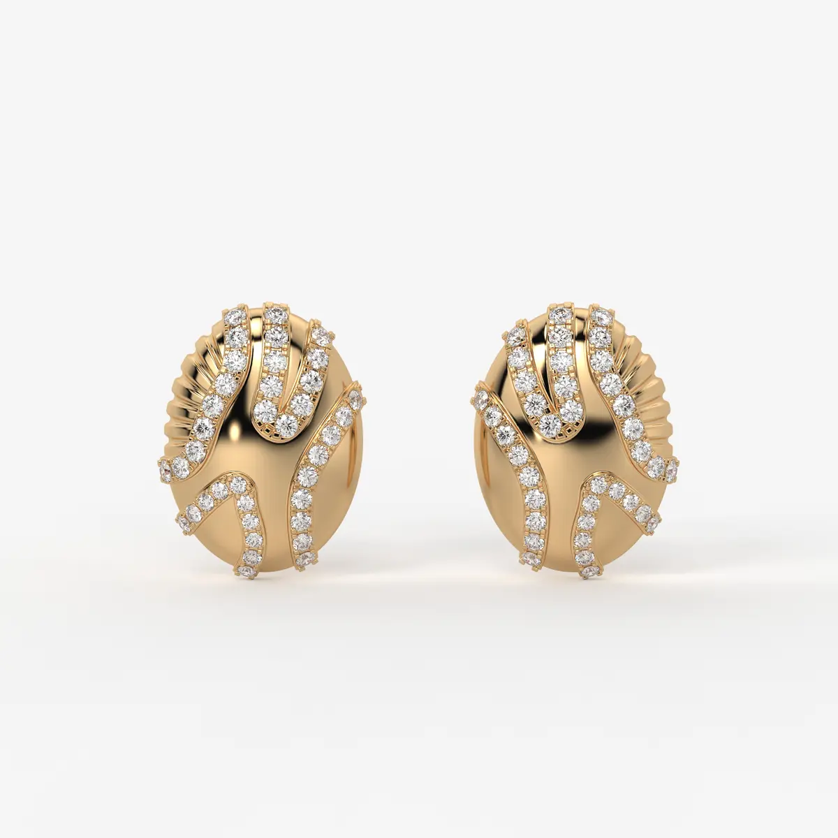 Radiant Wave Studs Earrings